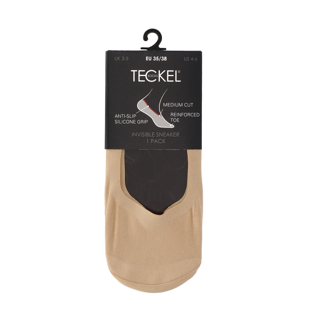 Invisible sneaker met rondom silicone rand. Huidskleur. art.nr.545