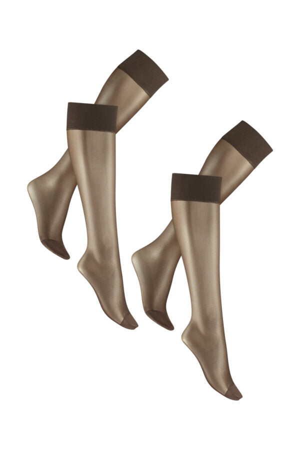 Eureka kniekousjes comfortboord 15 denier. 2-pack Cappuccino. art.nr. A15