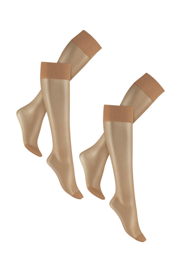 Eureka kniekousjes comfortboord 15 denier. 2-pack Visone. art.nr. A15