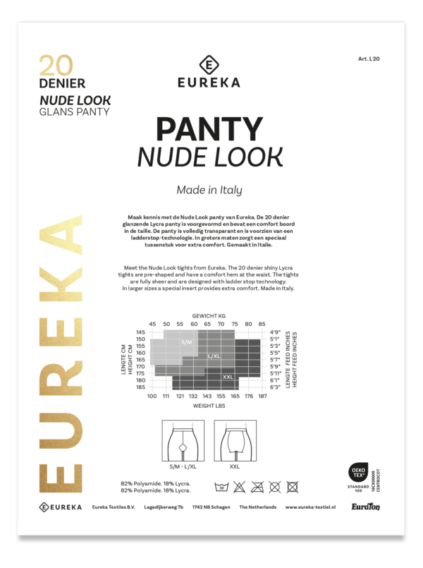 Eureka Nude-Look panty 20 denier. Lyon art.nr. L20