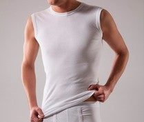 Heren mouwloos shirt M3000. Zwart.