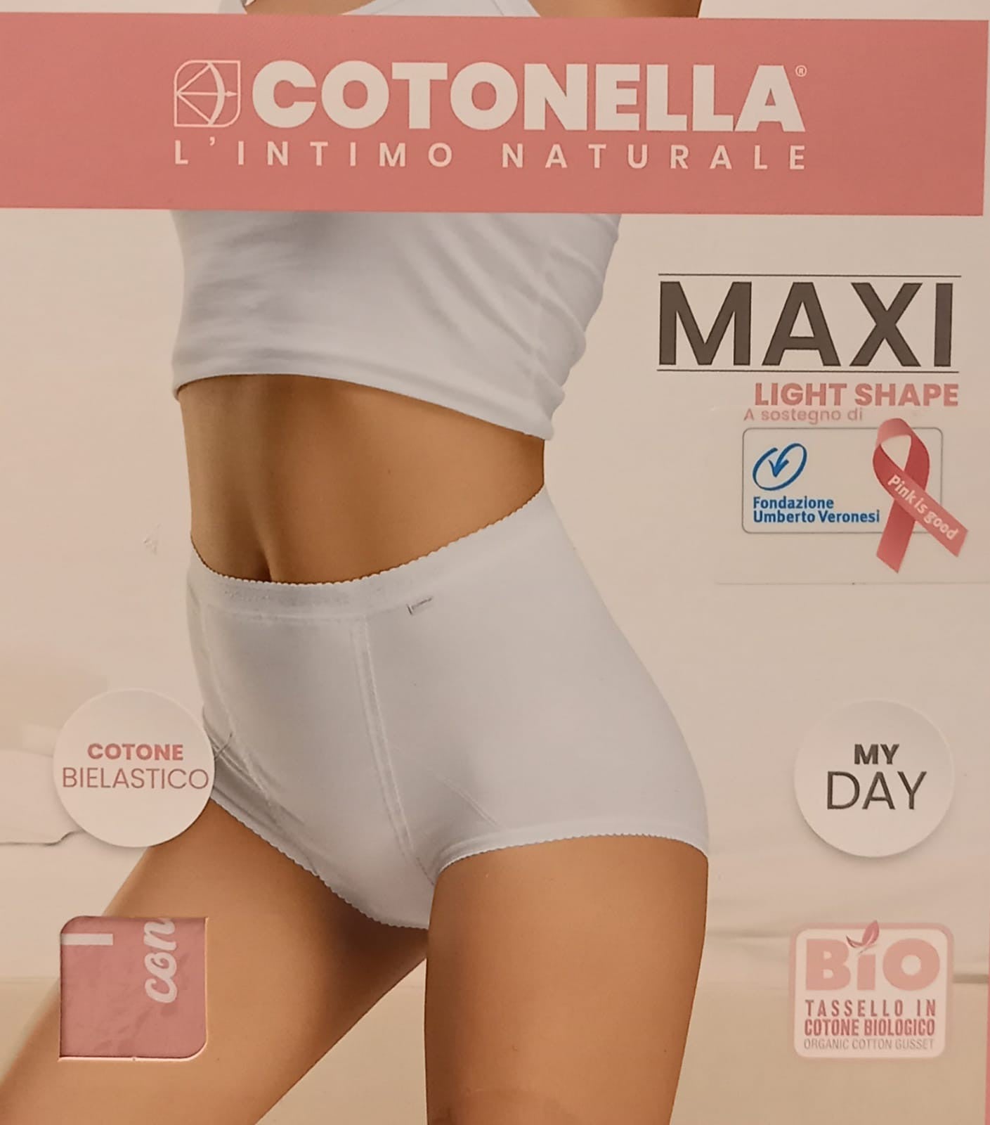 Cotonella slip maxi medio controllo zwart. AD617