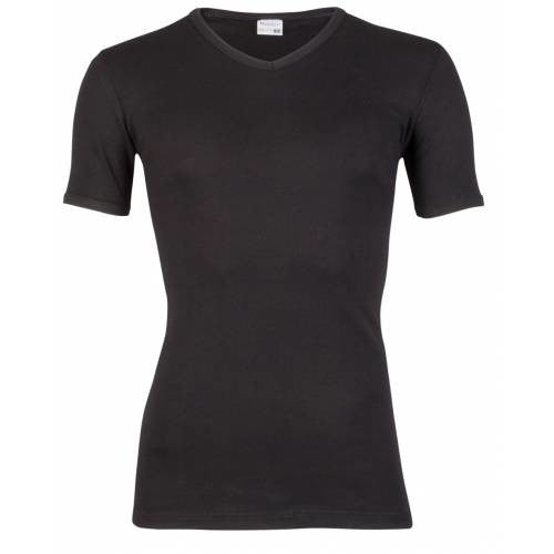 Heren T-shirt korte mouw, v-hals. Wit. m3000