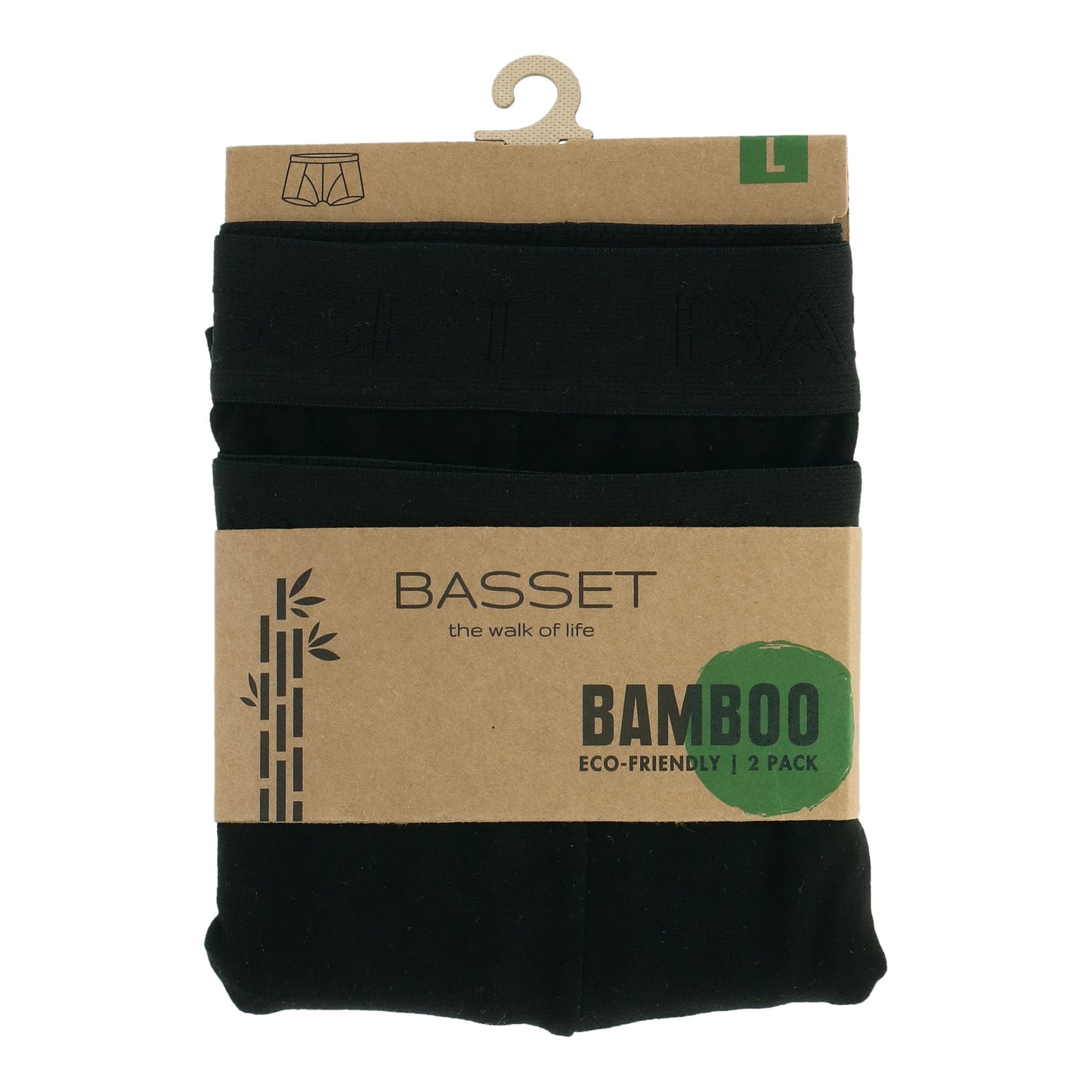 BASSET BAMBOO heren Boxershorts 2-pack. Zwart 31050