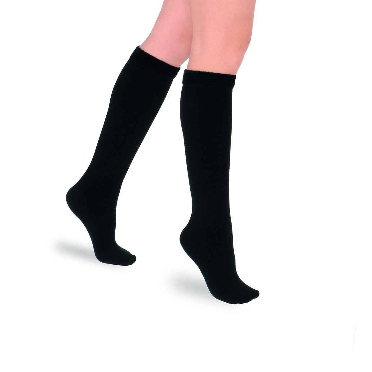 2-pack kniekous FLEECE inside ZWART/NUDE. art.nr. 485