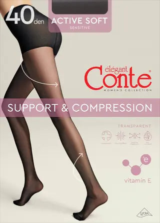 Conte Active soft Bronz, steungevende panty 40 denier.