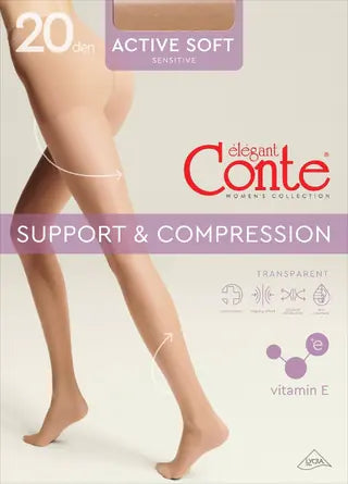 Conte Active soft Bronz, steungevende panty 20 denier.