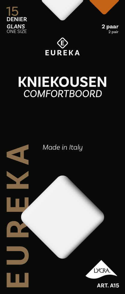 Eureka kniekousjes comfortboord 15 denier. 2-pack Cappuccino. art.nr. A15